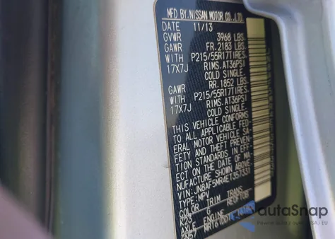 2014 Nissan Juke Sv z USA, uszkodzony, nr VIN JN8AF5MR4ET357331